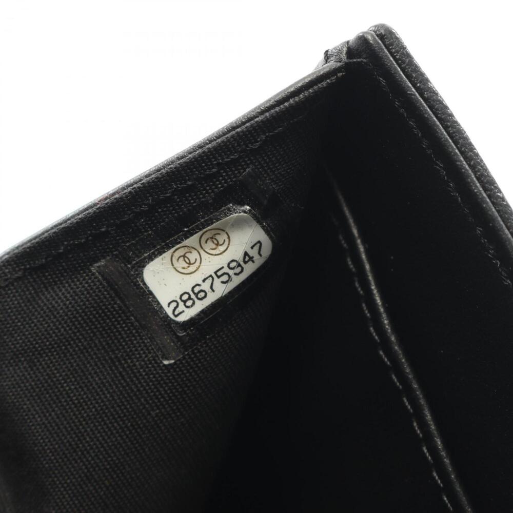 CHANEL Authentic Black Leather Logo Wallet - Picture 6 of 11